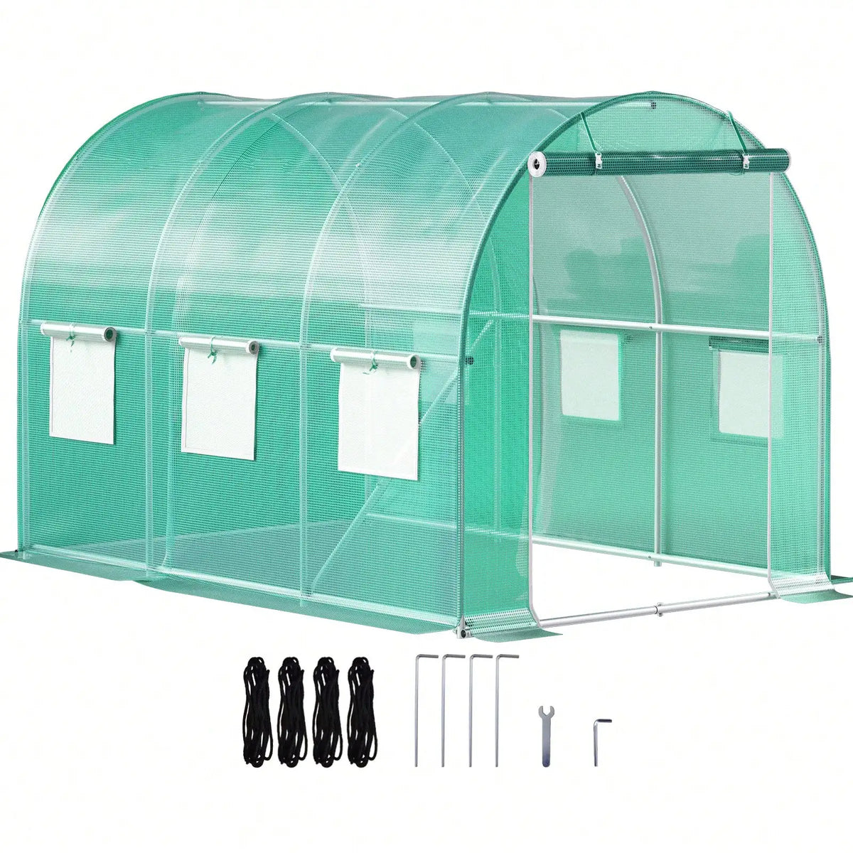 Walk-In Tunnel Outdoor Greenhouse with Galvanized Steel Frame