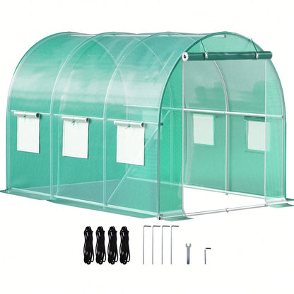 Walk-In Tunnel Outdoor Greenhouse with Galvanized Steel Frame