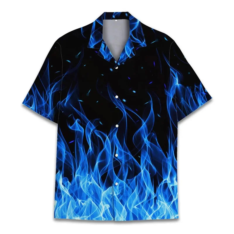 Space Neon Graphic Performance Bowling Shirt