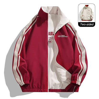 Unisex Reversible Outdoor Windproof Jacket – Splashproof Double-Sided Coat