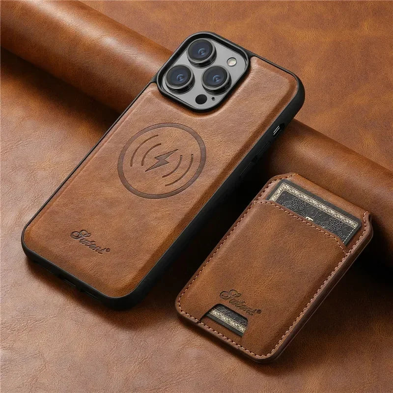 2-in-1 Detachable Magnetic MagSafe Wallet Leather Phone Case for iPhone
