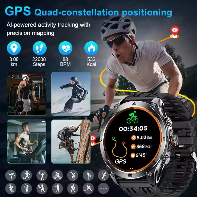 T-Rex 3 Ultra GPS Smartwatch with 1000mAh Battery and 10ATM Waterproofing