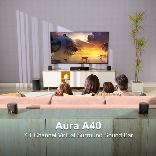 ULTIMEA 7.1ch Virtual Surround Soundbar with Subwoofer & 4 Speakers