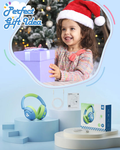 Kids Bluetooth 5.4 85dBA Safe Volume Lightweight Wireless Over-Ear Headsets