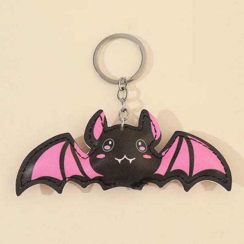 Halloween Cute Pink Bat Keychain