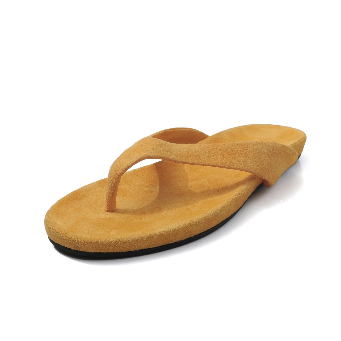 Women's Genuine Sheepskin Suede T-Strap Flat Flip Flop Sandals