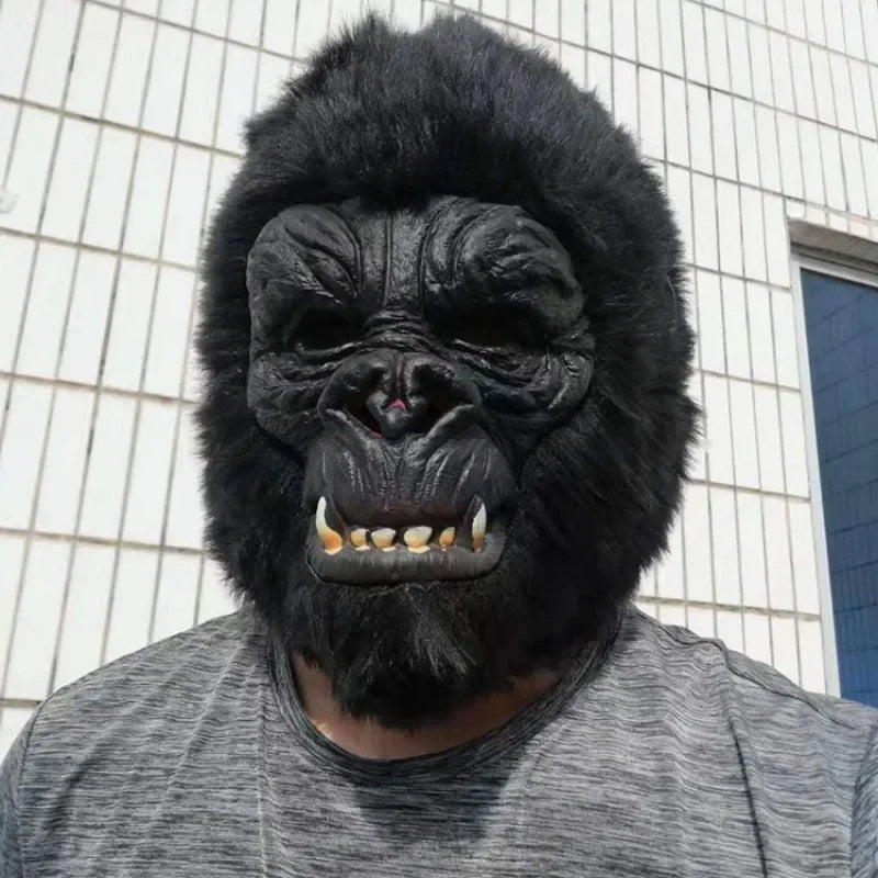 Realistic Latex Gorilla Mask for Halloween Cosplay and Role-Play Party