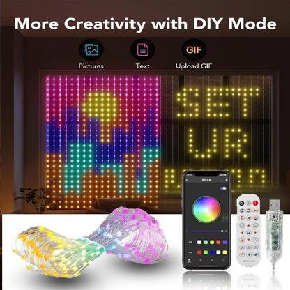 Smart App-Controlled 400LED RGB Curtain Lights
