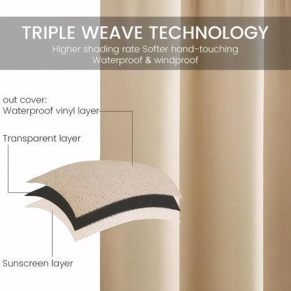 Waterproof Windproof Blackout Thermal Insulated Privacy Curtains for Garden Patio Gazebo
