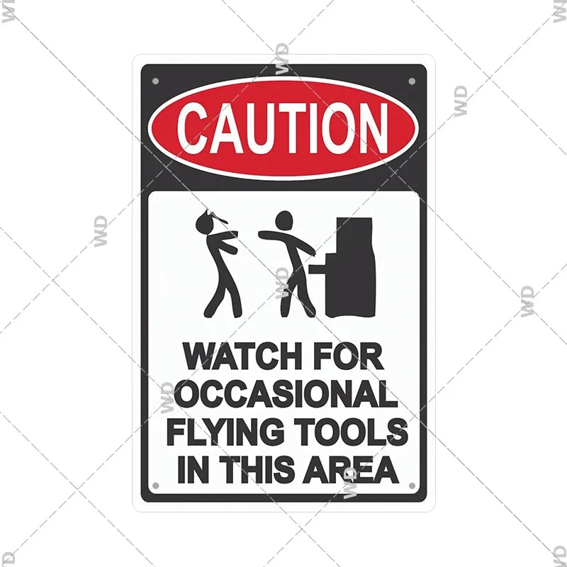 Warning Tin Sign - Vintage Private Property & Security Wall Plaque