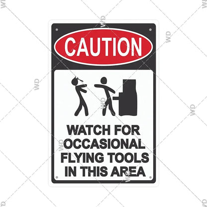 Warning Tin Sign - Vintage Private Property & Security Wall Plaque