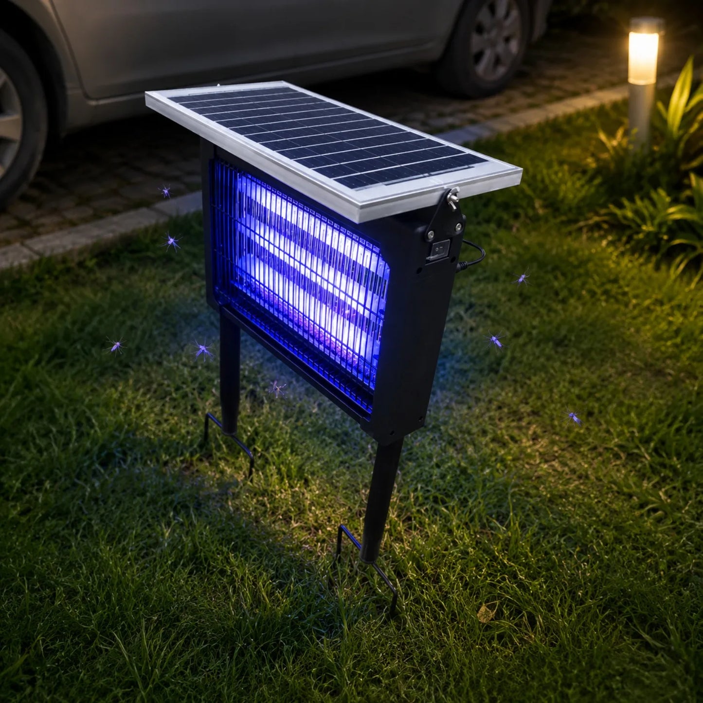 JOYINLED Outdoor Solar Bug Zapper - 3-in-1 Waterproof Mosquito Killer Lamp