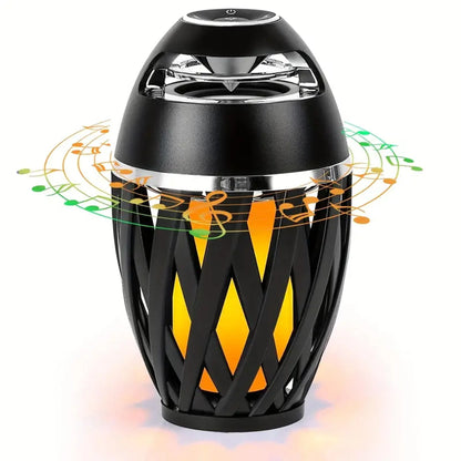 Portable LED Flame Atmosphere Bluetooth Speaker – IPX5 Waterproof Outdoor Torch Speaker