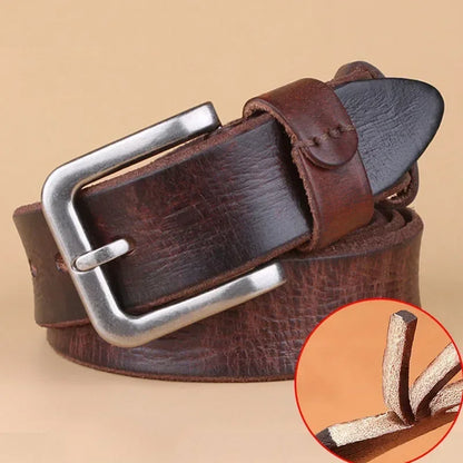 Genuine Leather Pin Buckle Belt