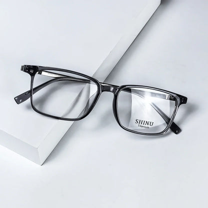 SHINU Men’s Intelligent Progressive Multifocal Reading Glasses – Titanium Square Frames