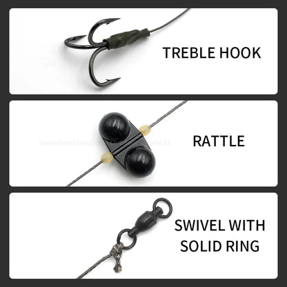 Heavy-Duty Catfish Rattle Rig with Double Hooks
