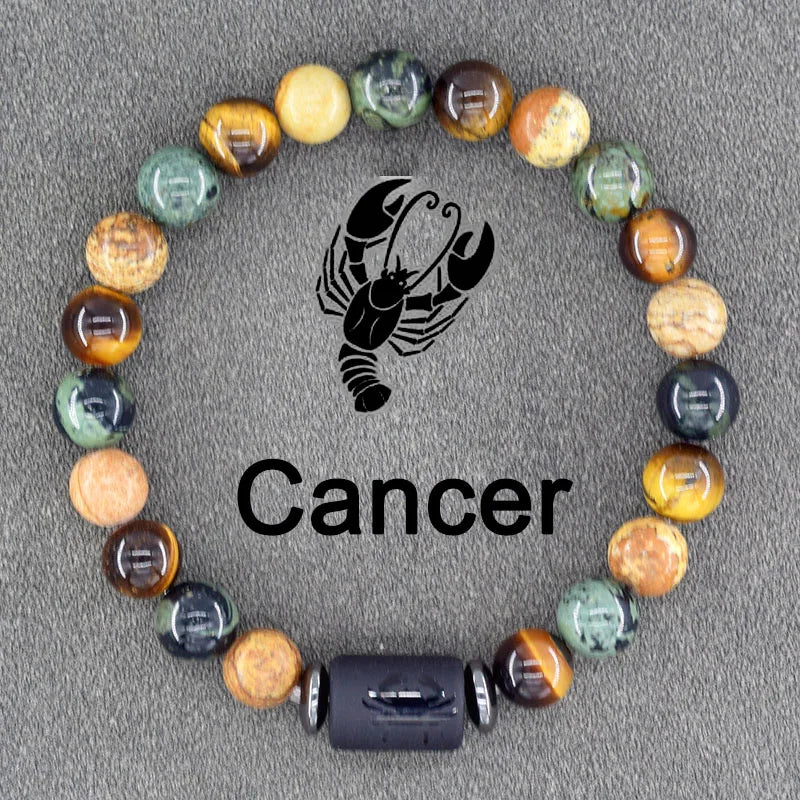 12 Zodiac Sign Constellation Beaded Charm Bracelet