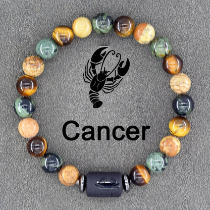 12 Zodiac Sign Constellation Beaded Charm Bracelet