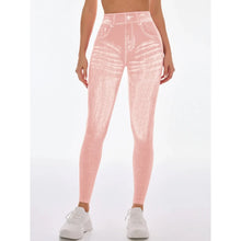 Printed High Waist Seamless Perforated Fake Pocket Leggings