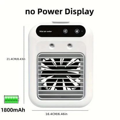 Portable USB Desktop Air Cooler with 1800mAh Battery and Water Tank