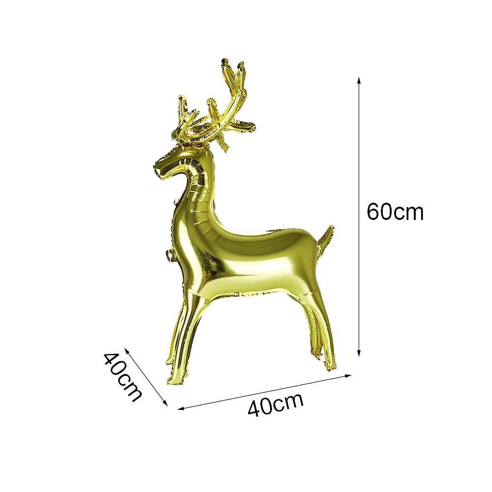 Large Standing 4D Foil Christmas Balloon - Inflatable Holiday Decor with Base