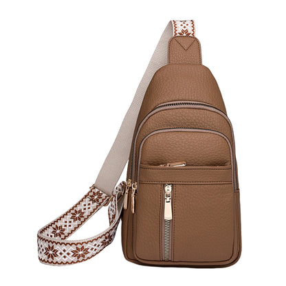 Faux Leather Crossbody Chest Bag