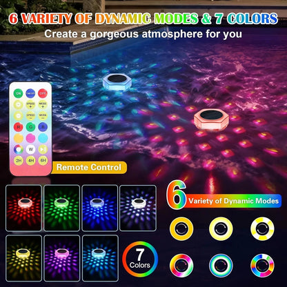 Solar RGB Floating Pool Lights with Remote Control