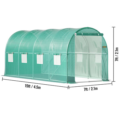 SucceBuy Walk-in Tunnel Greenhouse with Galvanized Frame & Waterproof Cover