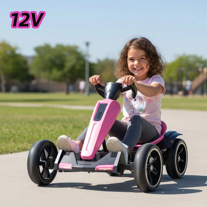 12V Electric Kids Pedal Go Kart with Adjustable Seat