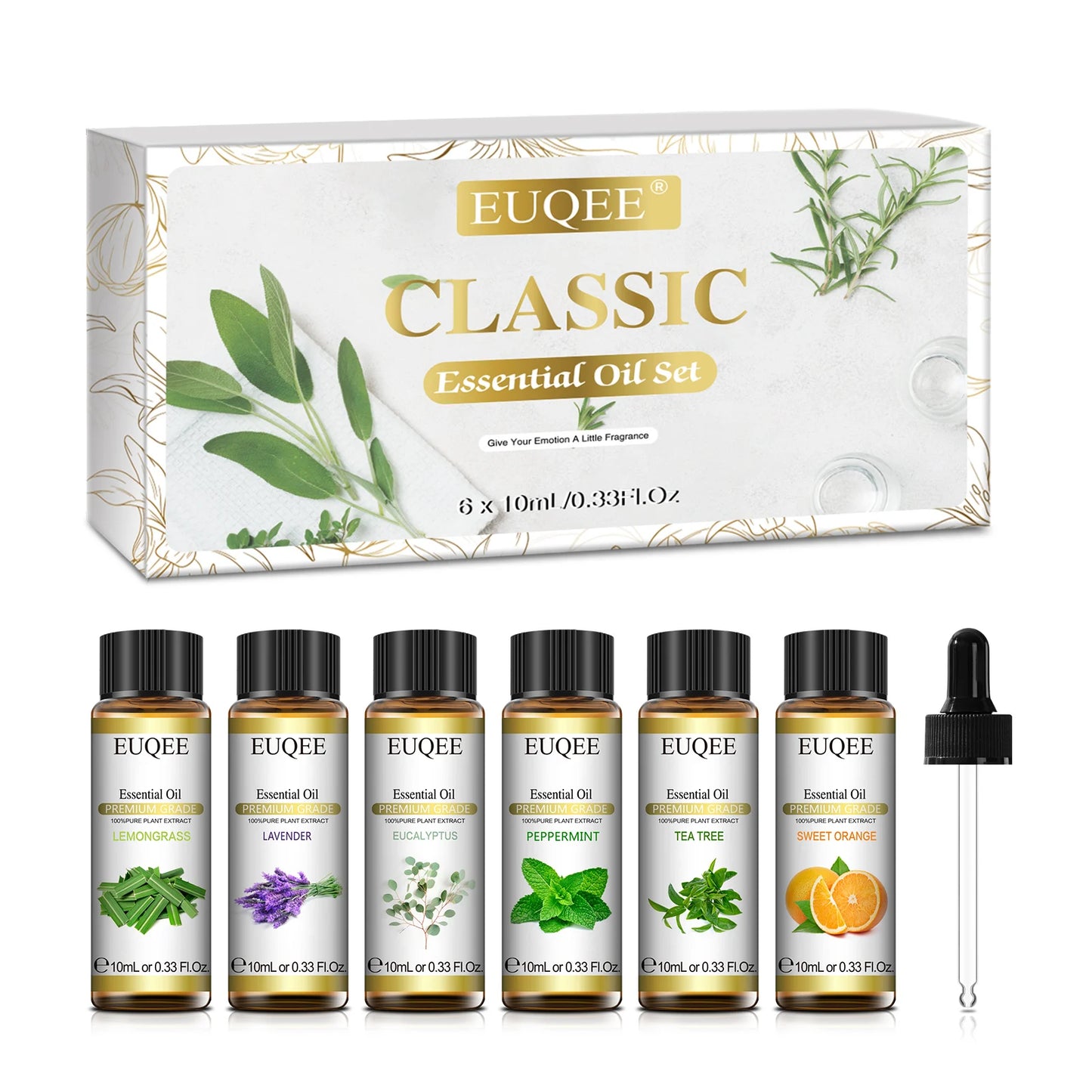 EUQEE 6 Bottles Essential Oils Set
