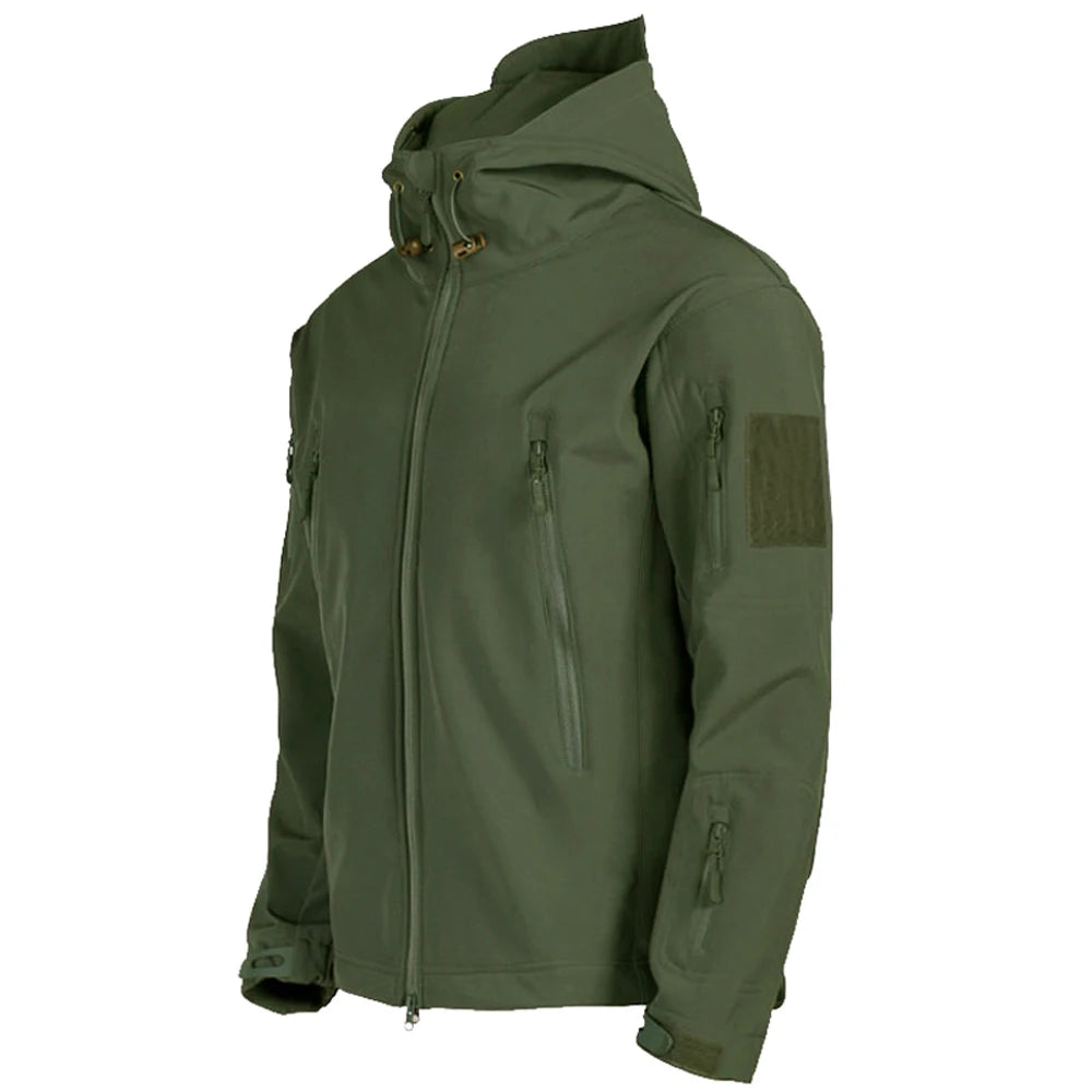 Men's Tactical Softshell Hooded Bomber Jacket