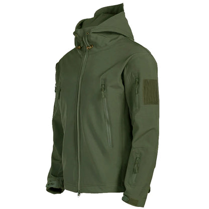 Men's Tactical Softshell Hooded Bomber Jacket