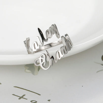 Double First Name Finger Ring