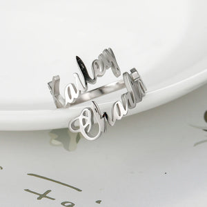 Double First Name Finger Ring