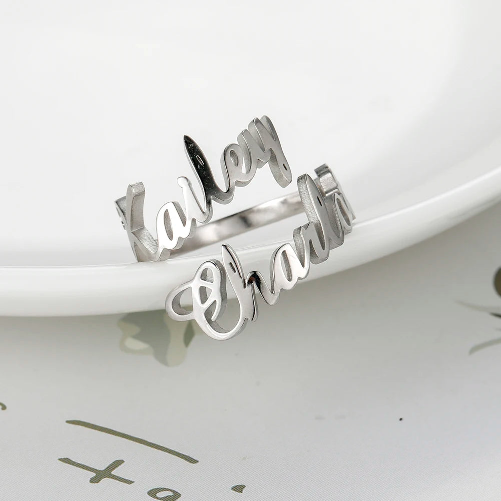 Double First Name Finger Ring