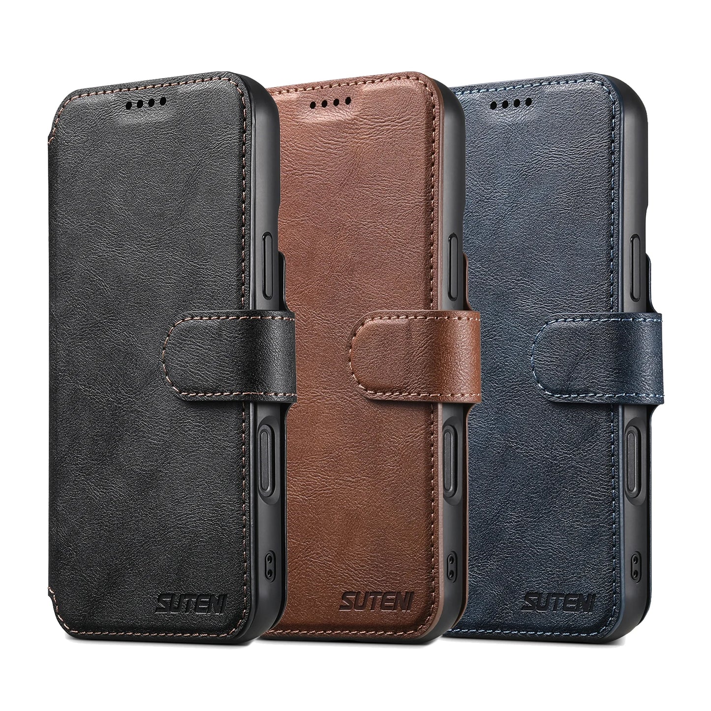 Faux Leather Wireless Charging Card Holder For iPhone