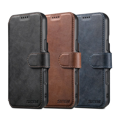 Faux Leather Wireless Charging Card Holder For iPhone