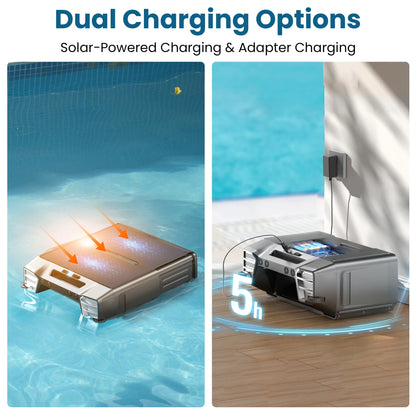 INSE Y80 Cordless Solar-Powered Robotic Pool Skimmer
