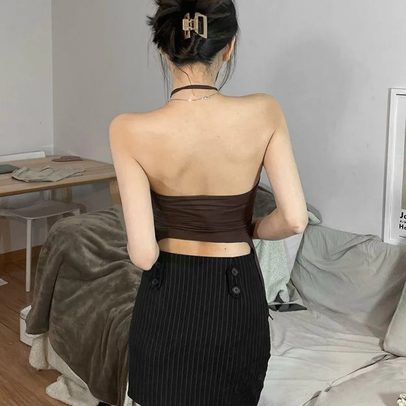 Slim Fit Off Shoulder Sleeveless Cami Top