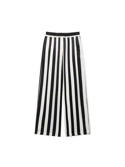 Women's Stripe Halter Top & Wide-Leg Pant 2-Piece Suit Set