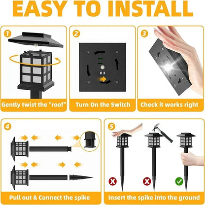 Solar LED Outdoor Pathway & Garden Landscape Lights