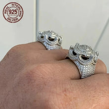 Solid 925 Sterling Silver Iced King Crown Ring