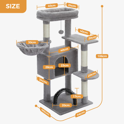 PAWZ Road Multi-Level Cat Tree Tower - 41" Indoor Cat Condo with Plush Perch & Sisal Scratching Posts