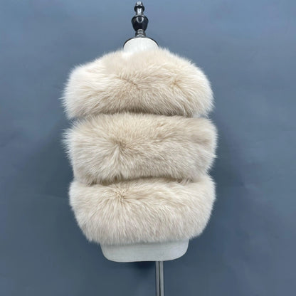 Girls' Genuine Fox Fur Vest - High-End Winter Gilet