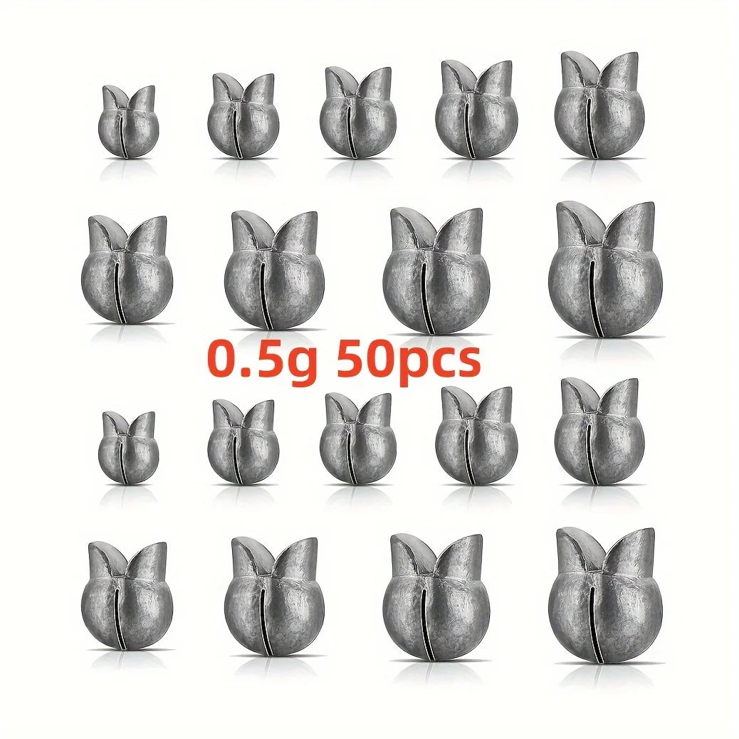 50Pcs Removable Split Shot Fishing Weights