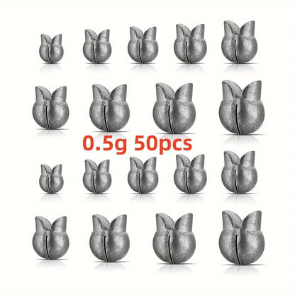 50Pcs Removable Split Shot Fishing Weights