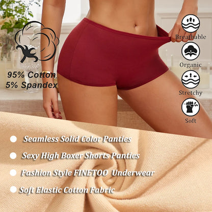 5Pcs Seamless Cotton Boyshorts