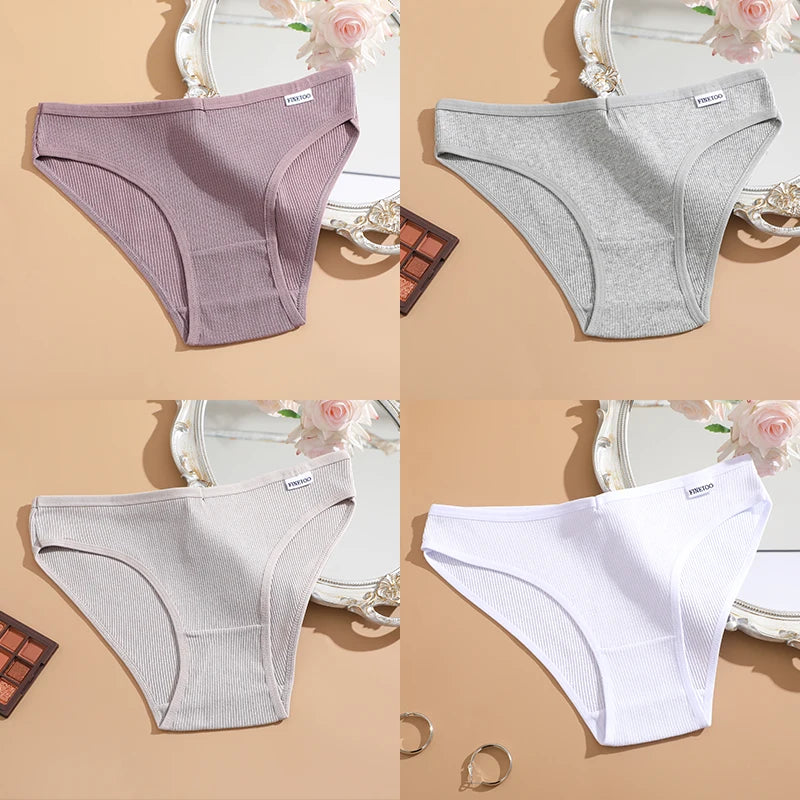 FINETOO 4Pcs Cotton Panties