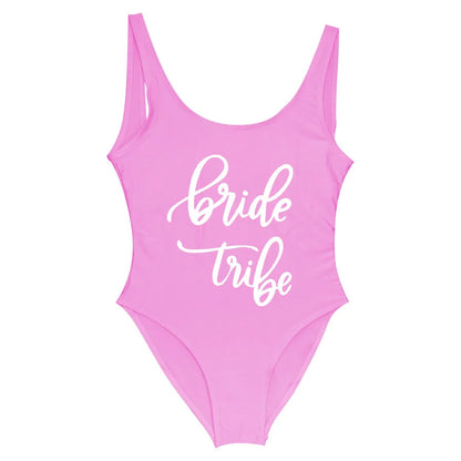 Bride Tribe Print One Piece Swimsuit