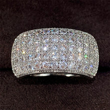 Huitan Micro Paved 5 Line Cubic Zirconia Ring